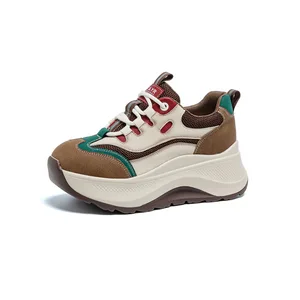 Thick Soled 2026 New Spring and Autumn Women's Shoes, Casual Fashion Versatile Sports Shoes, Soft Soled Height Increasing Shoes