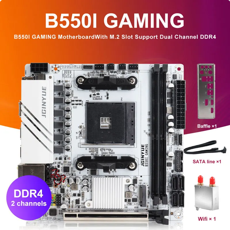 JGINYUE AMD B550i GAMING Motherboard - Mini ITX for Ryzen