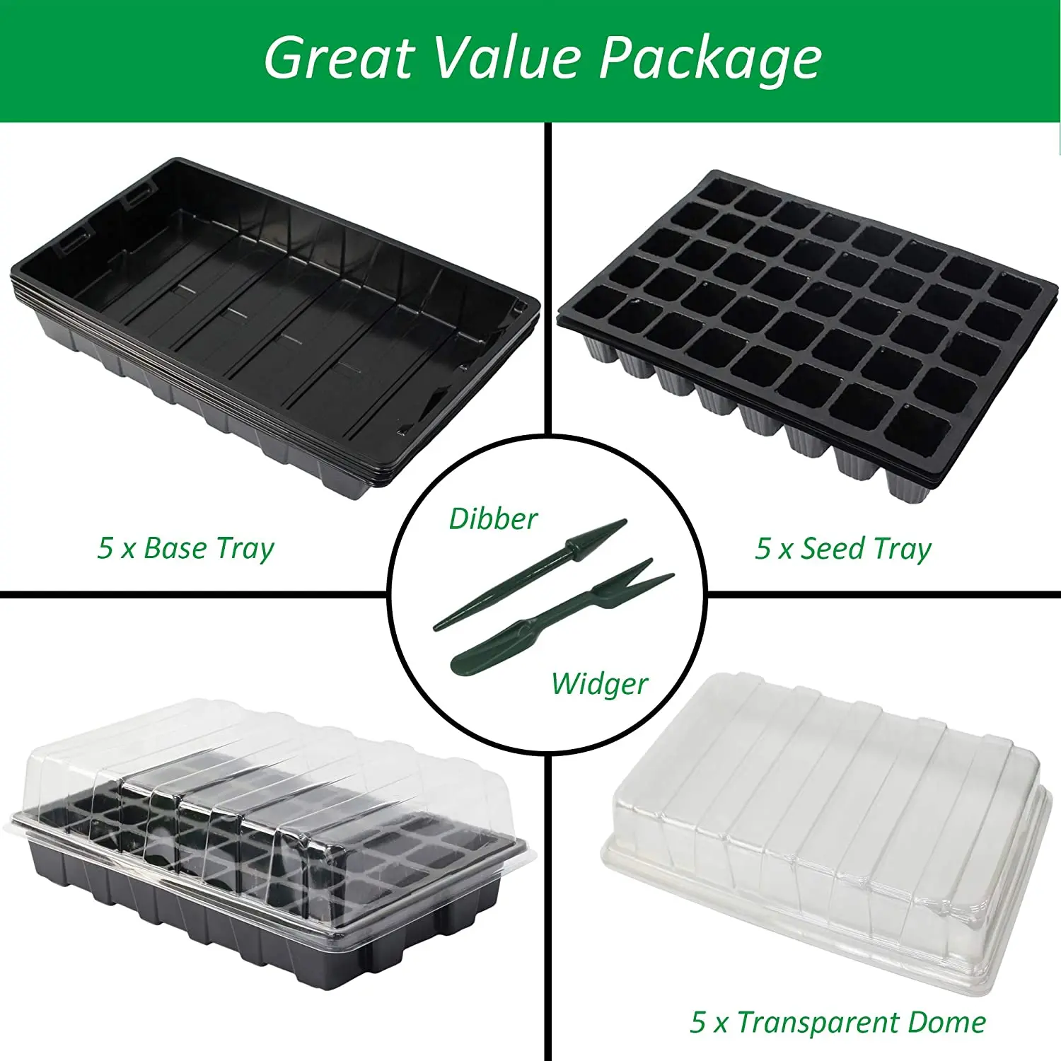 200 Cells Plug Seed Trays For Plant Propagation Nursery Seedling