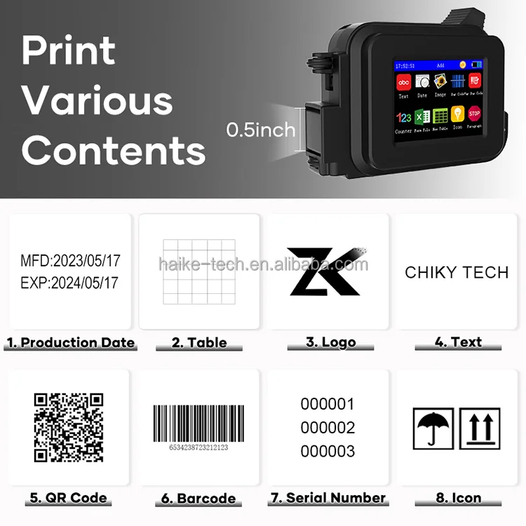 Portable Expiry Date Handjet Machine Handheld Inkjet Printer