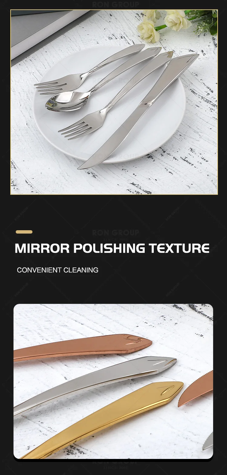 Wholesale silver high quality stainless steel flatware hot selling modern style wedding hotel dining tableware cutlery set
