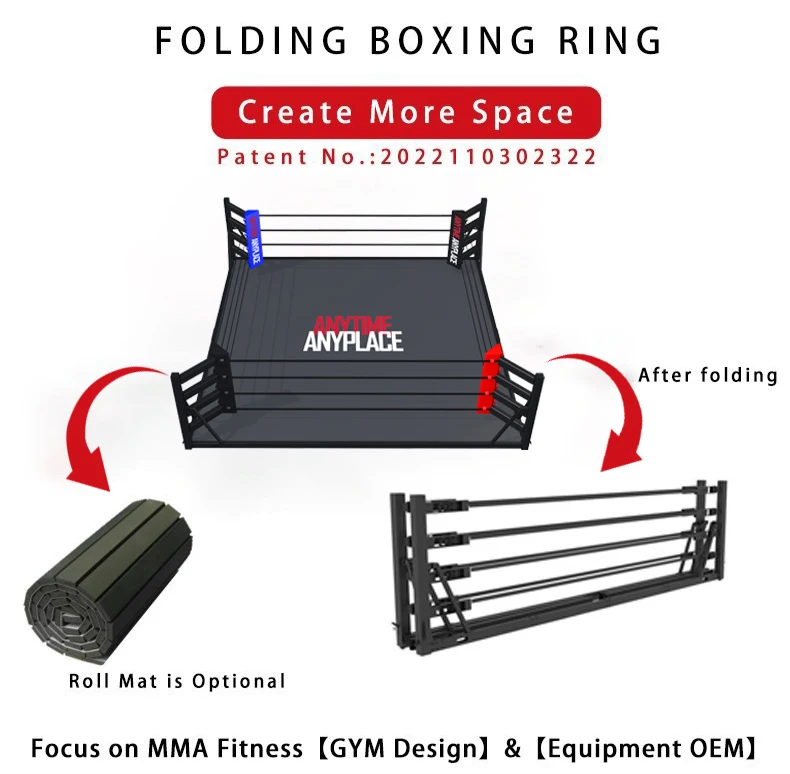Mma Boxing Ring Rop Kick Collapsible Thai Mini Floor Used 4*4 Foldable