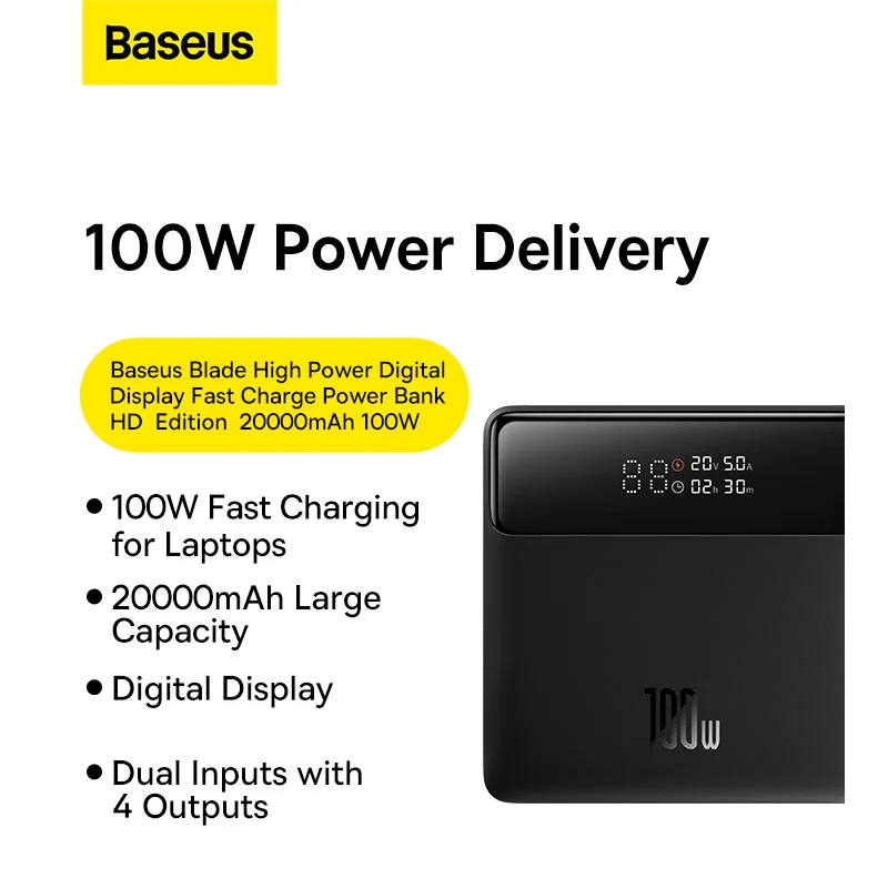 Baseus 100W Power Bank 20000mah Fast Charging Solutions
