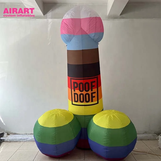 2 Meters Colorful Inflatable Penis, Custom Inflatable Decorative Product Penis Ball