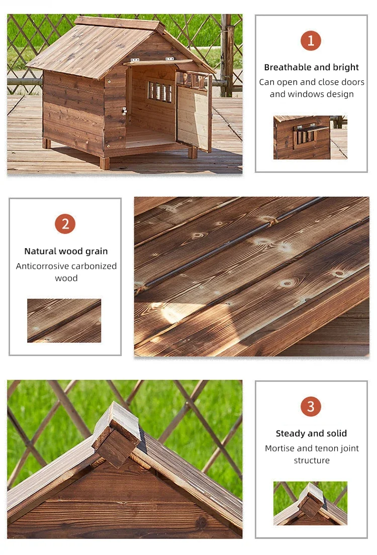 High Quality Pet Houses Furniture Wooden Large Outdoor Waterproof Dog