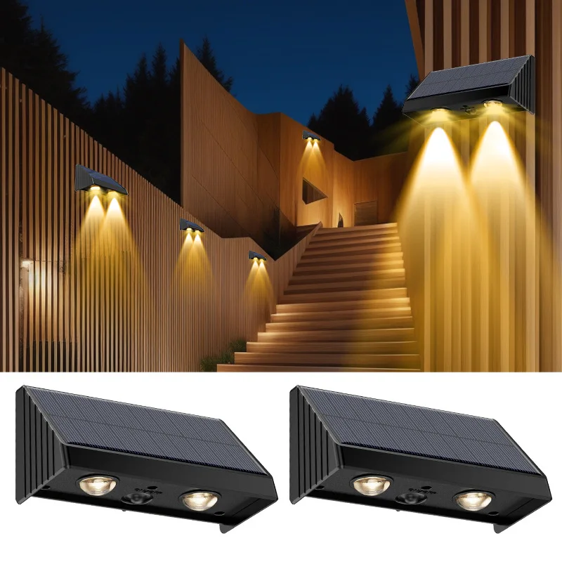 product solar outdoor lights waterproof fence wall lights outdoor courtyard decoration villa exterior garden wall washing spotlights-43