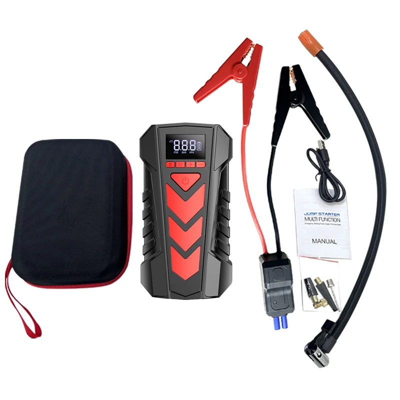 2025 NEW 12V Portable Car Jumpstarter With Air Compressor Multifunction Jump Starter Power Bank With LED Flashlight Jump Starter