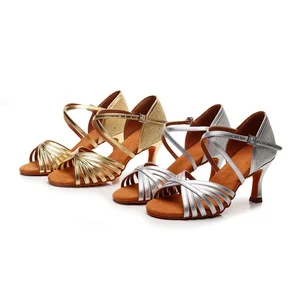 Ladies Pu Latin Dance Shoes High-Heeled Soft-Soled Tango Dance Performance Shoes Adult Indoor Stage Performance Dance Shoes