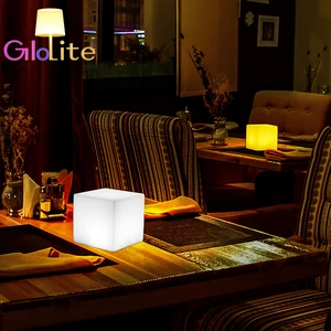 Modern 10cm PE LED Night Light Cube Table Lamp for Home Decoration E27 Base Remote Control Included