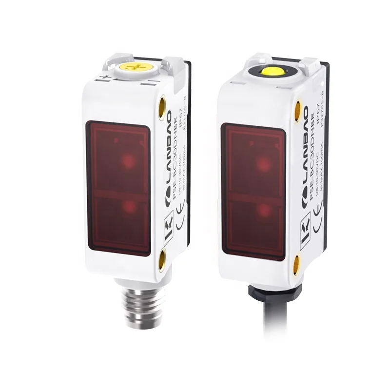 Lanbao Compact PSE Square Type Photoelectric Sensor Industrial Automation Wide Angle Diffuse Beam Polarized Reflection