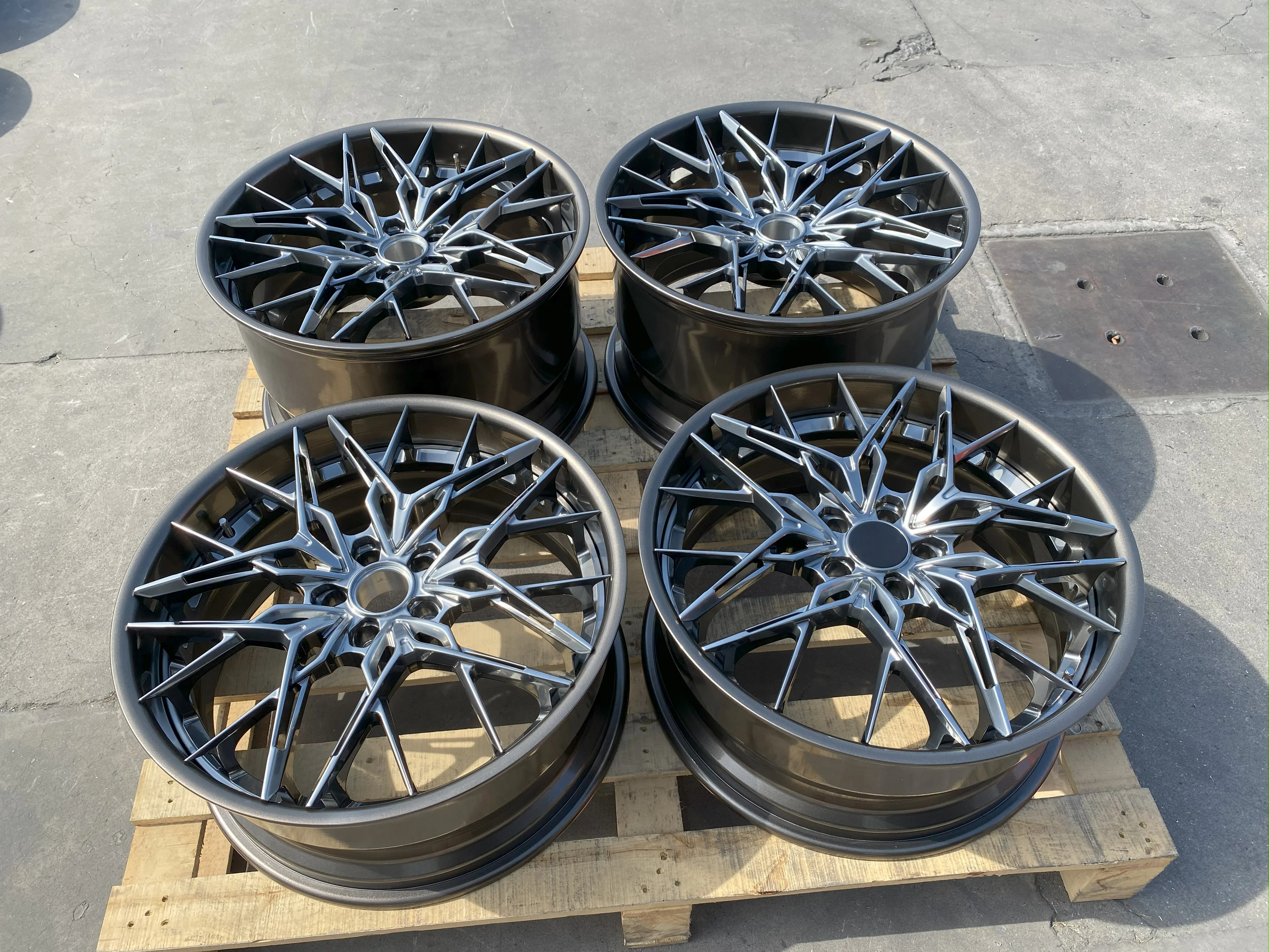 Forged 2 piece muti spokes custom aluminum alloy wheels 16 17 18 19 20 21 22 23 24 inch 5x112 5x114.3 5x120 rim hub