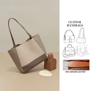 Femmes Sacs Fourre-tout Supplier Custom LOGO Vintage High Quality Handbags Genuine Leather Large Women's Tote Bags