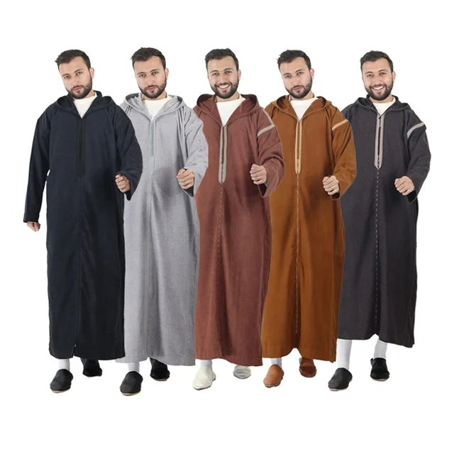 9126 Wholesale Custom High quality thobe men muslim saudi islamic clothes for caftan abayas Warm islamic men cloths Outdoor