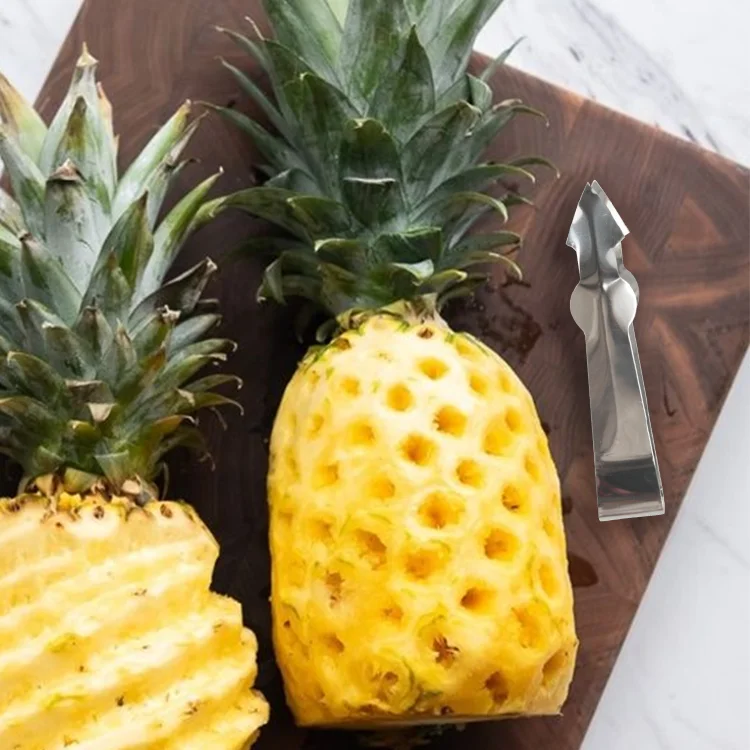 Compact Pineapple Skin Cleaner Stainless Steel Pineapple Peeler V-Shaped Pineapple Eye Spot Picker Cleaning Remover Cutter Tool