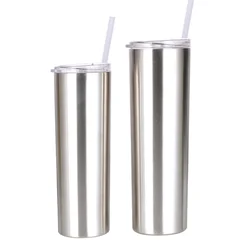 Tapered 20oz skinny tumbler cups stainless steel 30oz double wall insulated slim tumbler with straw