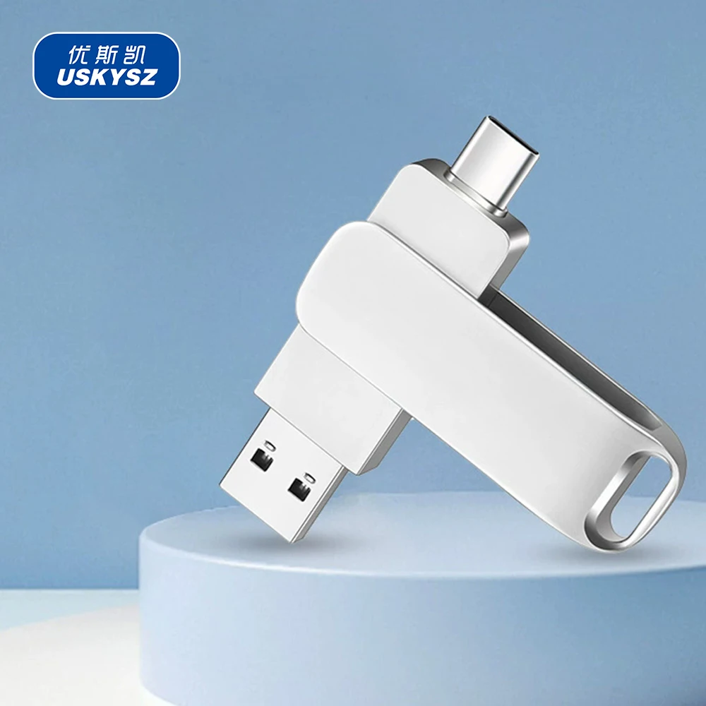 Pendrive Customize Logo USB 3.0 Type-C 2in1 Metal 1TB 128GB 8GB 64GB Cles USB Stick Promotion Gift OTG USB Flash Drive