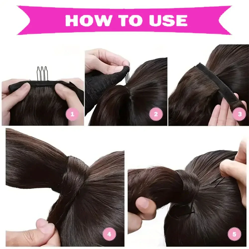 Body Wave Human Hair Ponytail Extension Wrap Around Drawstring_voghion.com