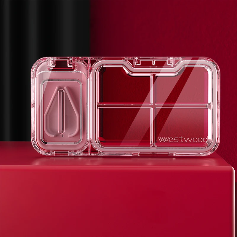 Портативный дорожный органайзер для таблеток с 4 отделениями, с резаком для таблеток/витаминов/рыбьего масла/добавок