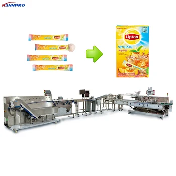 Lemon Tea Powder Stick Packaging Machine baby formula drink mixes Energy Sticks Beverage Mix stick sorting box packaging line