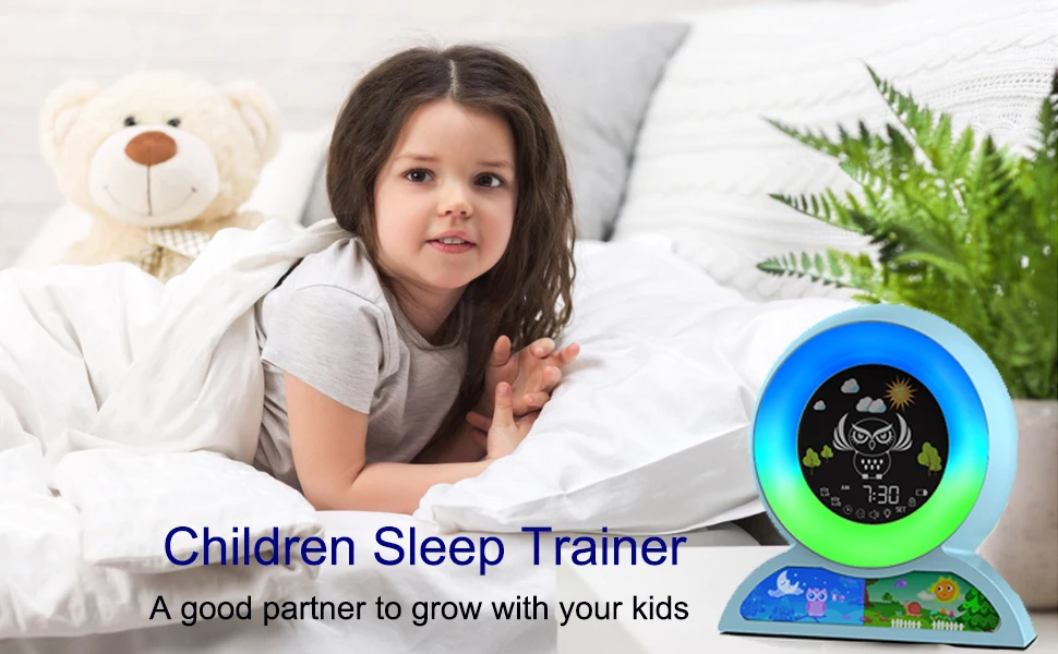 Kids Children Sleep Trainer for Toddlers Nap Timer Wake up Night Light Alarm Clock for Bedroom Best Gift For Teens Girls Boys