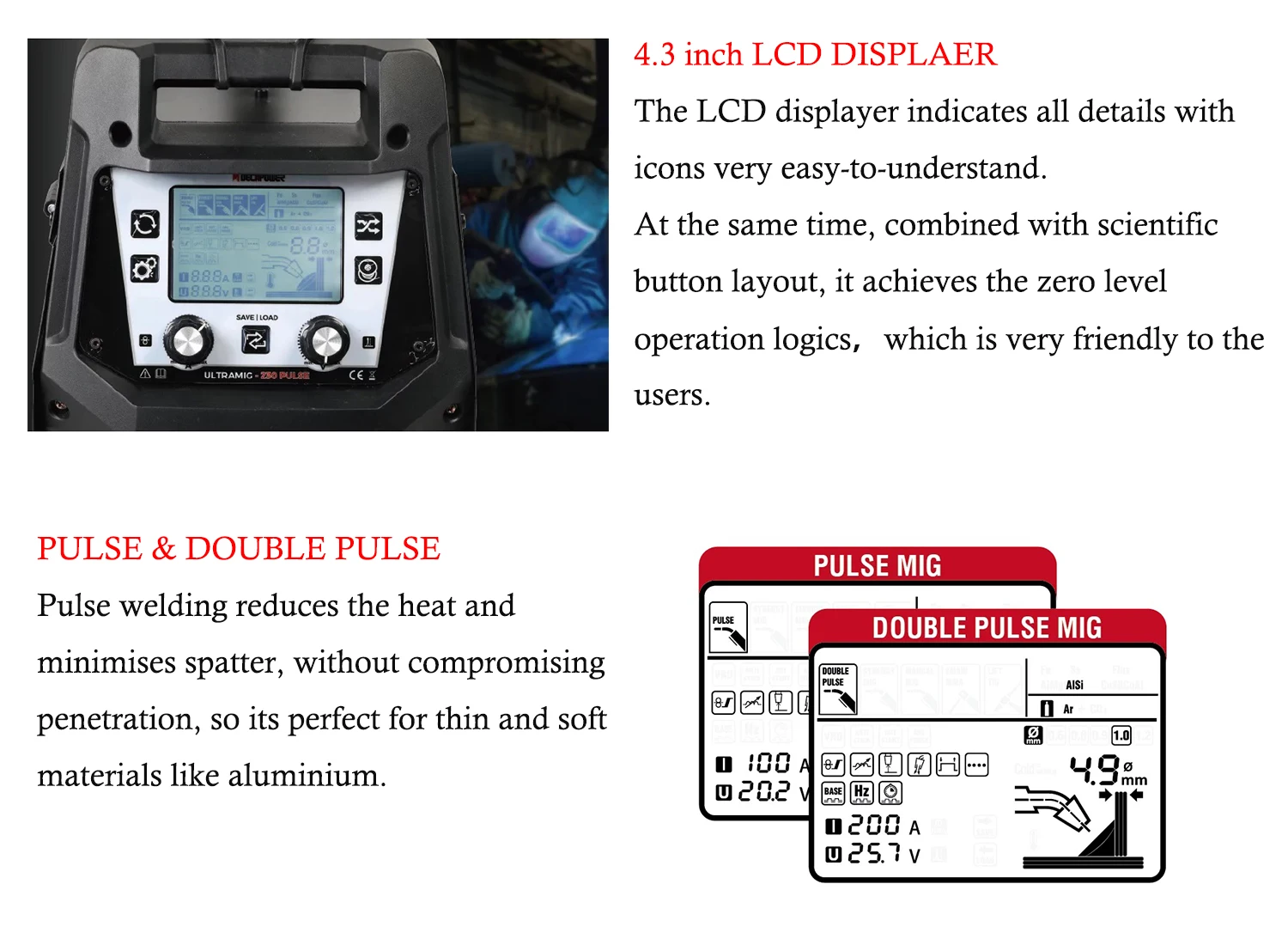 Decapower Ultramig 230a Double Pulse Mig Welder - Buy Double Pulse Mig ...