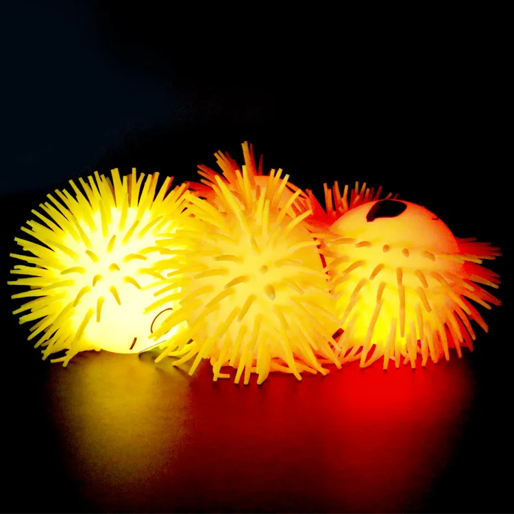 Smiling Squishy Face TPR LED Light up Flashing Elastic Toy