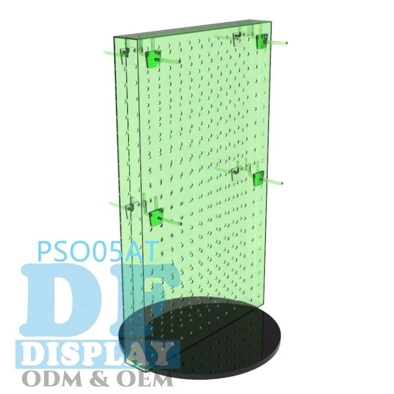 Acrylic Pegboard Revolving Display Racks For Shops Twosided Rotating