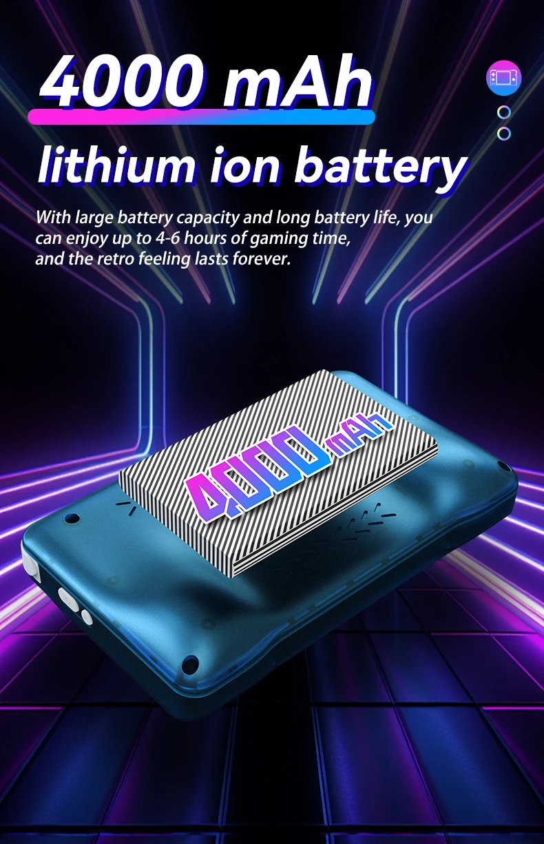 Consola Portátil XF40V De 4 Pulgadas Con 64 GB Y 18.000 Juegos – Sistema Linux, Batería De 4000 MAh, Joysticks Desmontables Con Luces LED, Pantalla IPS HD, Ideal Para Regalar