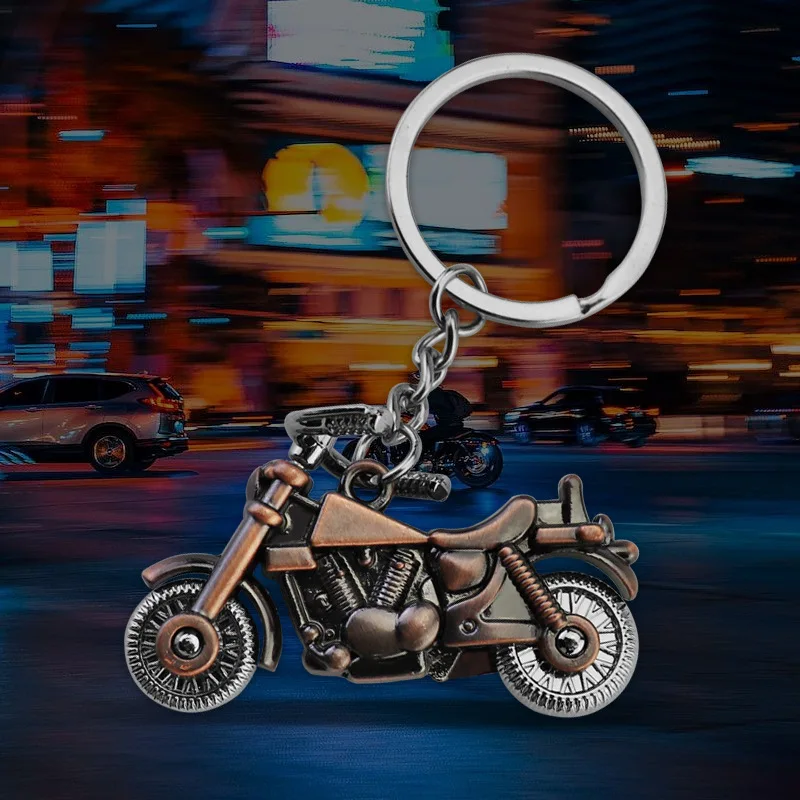 Creative Metal Simulation 3D Helmet Motorcycle Set Keychain