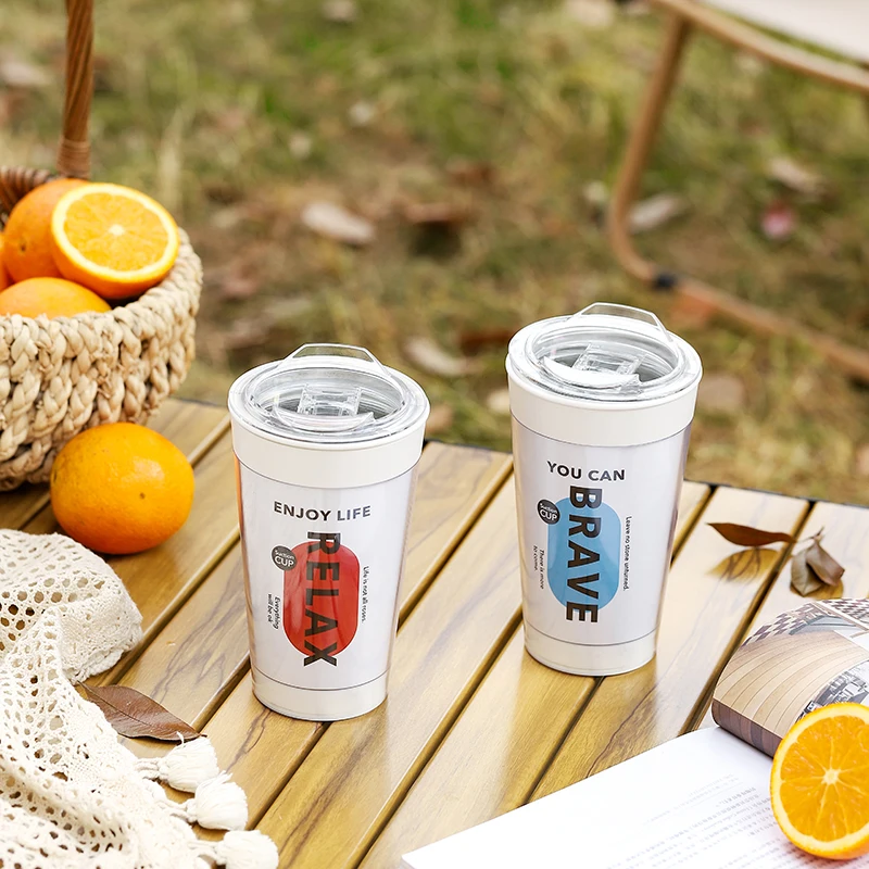 Customized Freestyle Suction Cup Promotion Diy Travel Coffee Cup Changeable Removable Paper Insert Tumbler Mugs