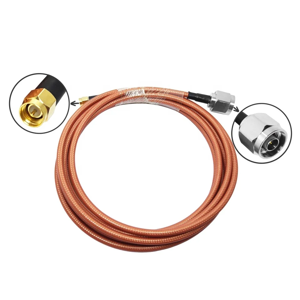 Factory Supply N Type Male Plug to SMA Male Plug for RG400 RG-400 RG142 RF Coaxial Pigtail Extension Antenna Cable Assembly
