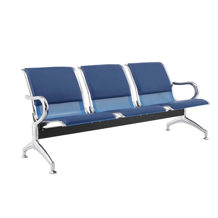 Clinic Office Seating Bench Waiting Chair 3 Seats Metal PU Airport Hospital Station Gang Bench Chair Wait Sillas De Espera