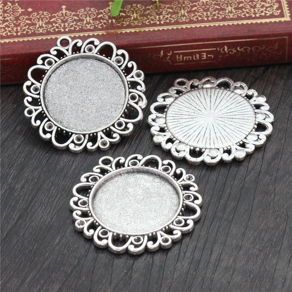 25mm Cabochon Holder 25mm Inner Size Antique Silver Plated