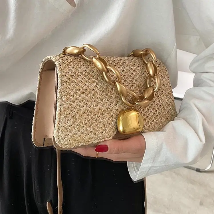 Chaîne De Sac à Main QUARKZMAN - 120 Cm Beige & Argent - Sangle Remplacement Pour Sac Bandoulière - PU Et Fer
