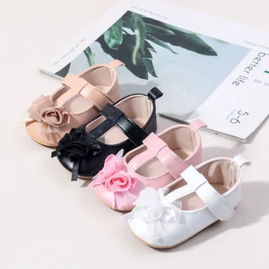Hot Selling Soft PU Leather T-bar Design Newborn Infant Toddler Girls Shoes Prewalker First Walking Shoes