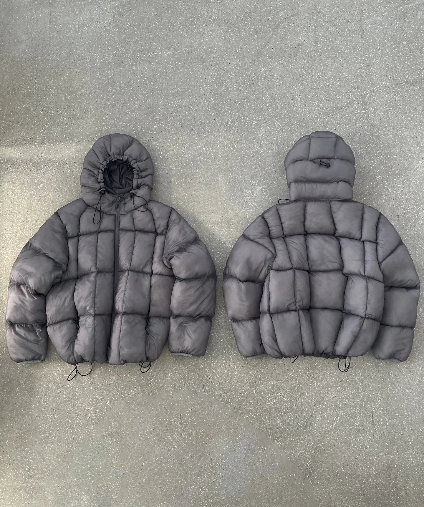 Gray Custom High Quality Soft Jacket Blank Duck Coat Waterproof Winter Puffer Jacket Zip up Streetwear Puffy Puffer Jacket gallery 8