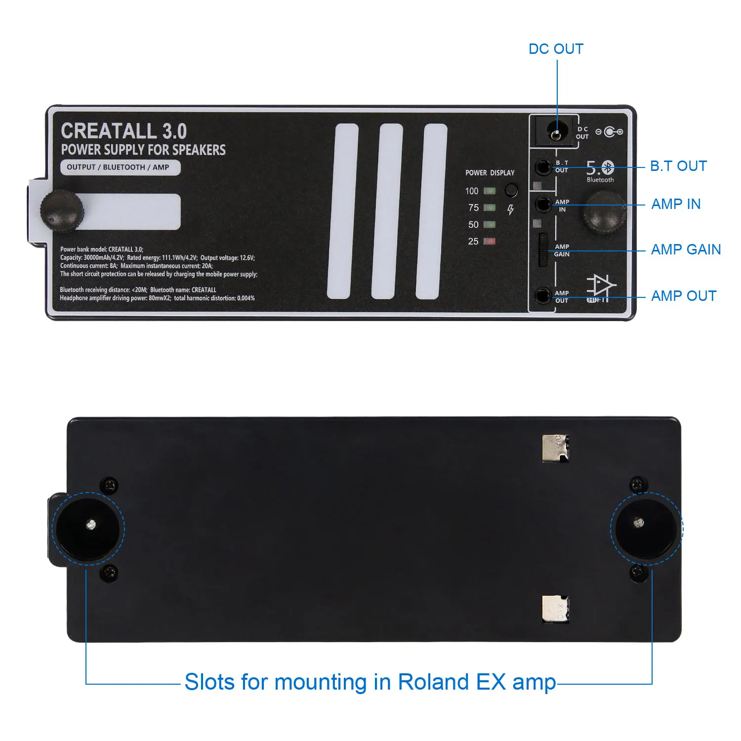 Storage Rechargeable Li Ion Lithium Battery Pack for Roland Cube Street EX Guitar Amplifier