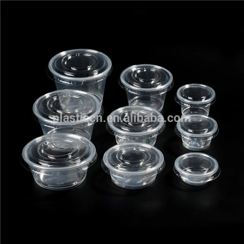 100Pcs Disposable Sauce Cups Small Sauce Container Plastic Jelly Cups  (Transparent)