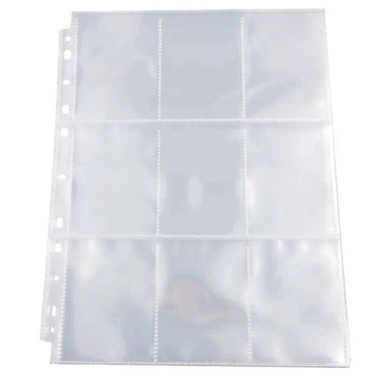 Page Clear 11 Punch Hole Plastic Pocket Card Holder Page Sheet ...