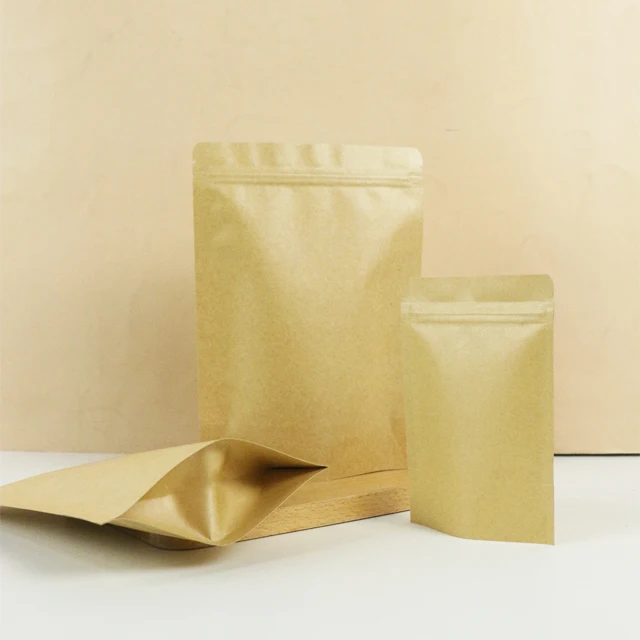 Customized Kraft Paper Sachet Packaging Pouch Bag Biodegradable and Food Grade for Sugar Powder Pet Food and Potato Chips