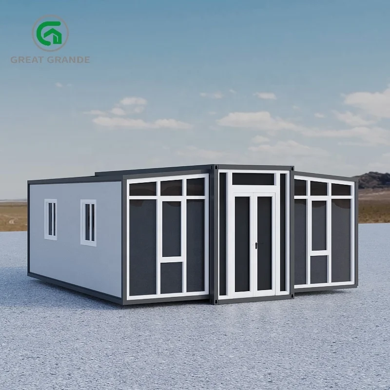 Villa di động nhà container thép 20 ft có thể mở rộng với 2 phòng ngủ