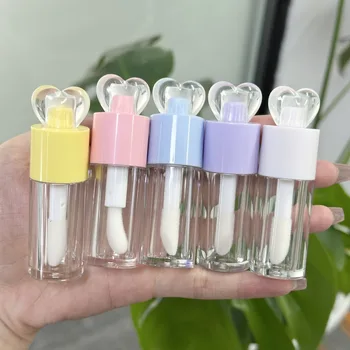 4ml simple and fashionable heart-shaped lip gloss bottle empty tube Wholesale of packaging materials for lipstick and cosmetics