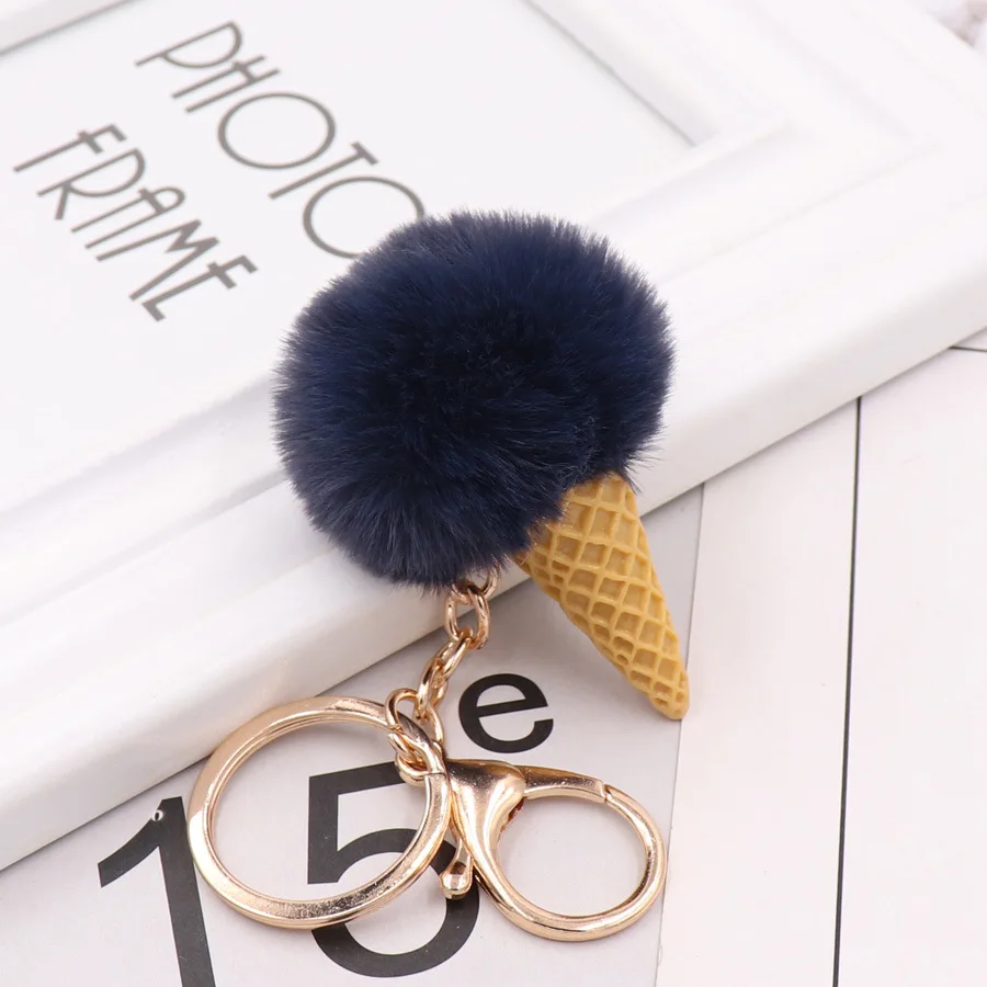 Ice Cream Key Chain Cute Bag Cartoon Plush Pendant Accessories Sweet Cone  Car Keyring Hairball Creative Fashion Charm Gift - AliExpress