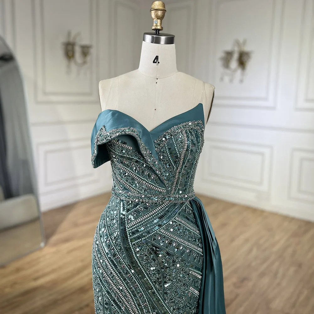 african american evening dresses Gold Sequin Mermaid Strapless Split Prom Dresses main image 1