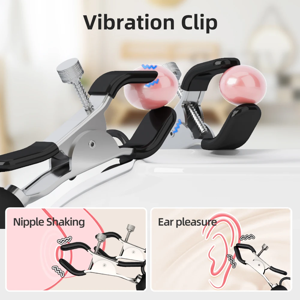 Wireless 10-Speed Dual Stimulation Nipple Clamp Durable 10-Vibration Battery-Powered Dildo Vibrator USB Comfortable Vibrators