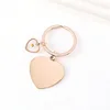 Llavero de colza en forma de corazón de oro rosa
