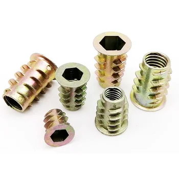 M4 M5 M6 M8 Metal Hexagon Hex Socket Head E-Nut for Wood Furniture Thread Zinc-alloy