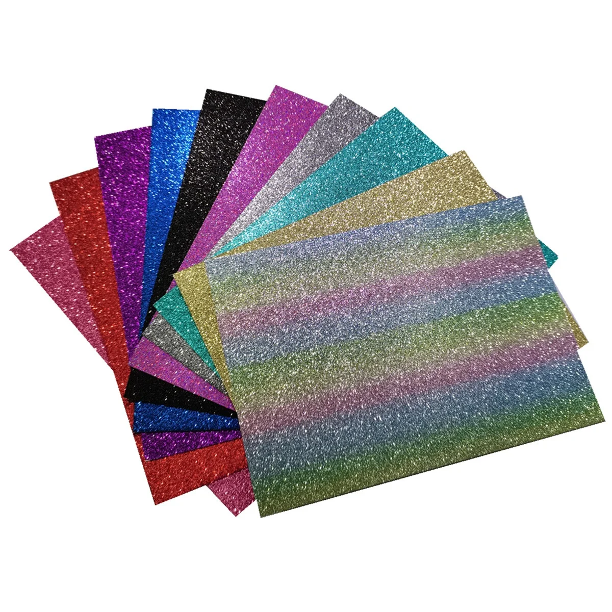 Silver Glitter Cardstock 10 Pcs Glitter Card Paper A4 Sparkle Card Craft  With 10 Colors One Sided For DIY Invitations Gift