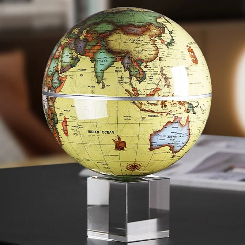 6 Inch Solar Powered Auto Spinning World Globes - Geography