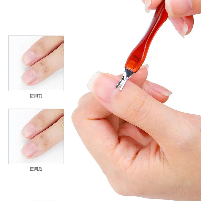 Free Shipping Professional Nail Tool Brown Dead Skin Callus Removal Fork Cuticle Trimmer Remover Pusher